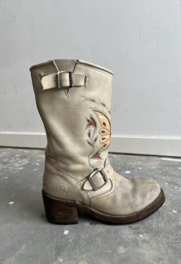 Vintage Y2K Sendra  Butterfly Biker Boots (Limited Edition)