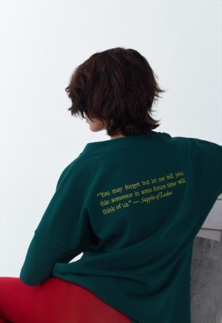 LESBOS - GREEN SHORT SLEEVED OVERSIZED SWEATSHIRT