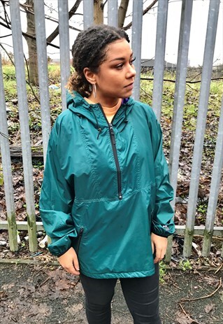 VINTAGE 90S HELLY HANSEN WINDBREAKER HALF ZIP JACKET SMOCK