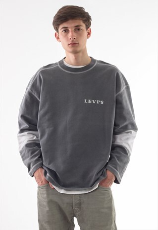 VINTAGE LEVIS CREW NECK 90S GREY