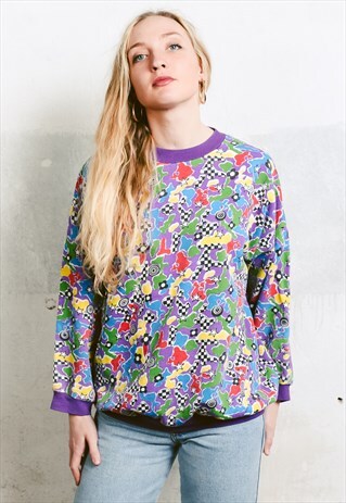 VINTAGE 80S BOLD PATTERN SWEATSHIRT