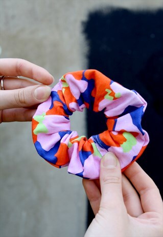HANDMADE PRINTED COLOURFUL HAIR TIE SCRUNCHIE
