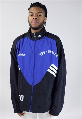 VINTAGE 90S ADIDAS BLUE/BLACK SPORTS JACKET