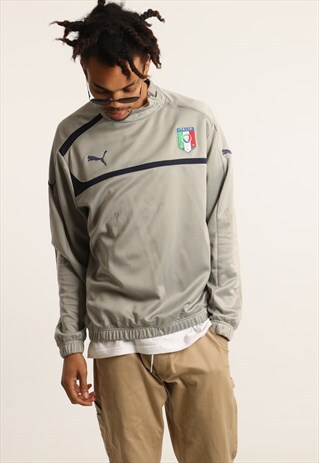 VINTAGE PUMA EMBROIDERED LOGO 1/4 ZIP SWEATSHIRT