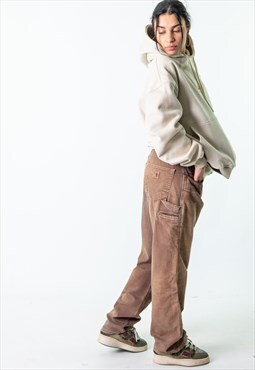 Brown 90s Carhartt  Cargo Skater Trousers Pants Jeans
