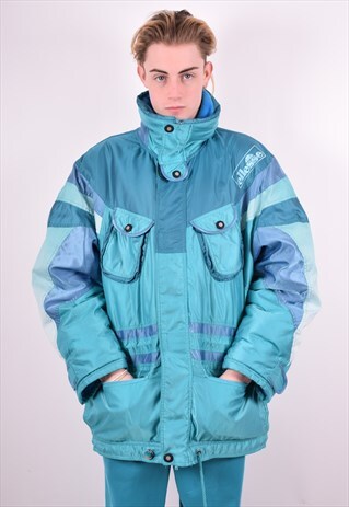 ELLESSE MENS VINTAGE PADDED JACKET XXL BLUE 90'S