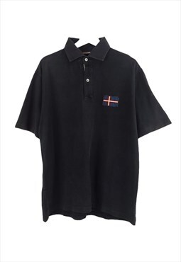 Vintage Napapijri Polo Shirt in Black L
