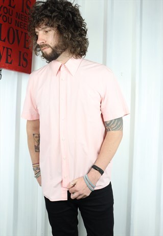 VINTAGE HUGO BOSS MOD OVERSIZED PINK SHIRT