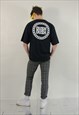 TRASH 90S INSPIRED BOX FIT GRAPHIC SLOGAN TSHIRT IN BLACK