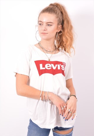 VINTAGE LEVIS T-SHIRT TOP WHITE
