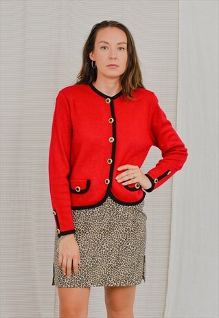 ST MICHAEL MARKS & SPENCER RED BLAZER VINTAGE 80'S L/XL