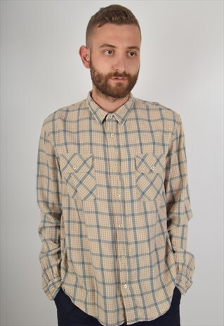 VINTAGE LEVI'S FLANNEL SHIRT MADE IN ITALY SIZE L (808)
