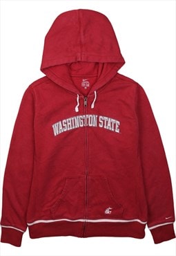 Vintage 90's Nike Hoodie Washington State Full Zip Up Red