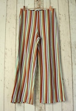 Retro Pastel Stripe Striped Stripes Pattern Wide Trousers