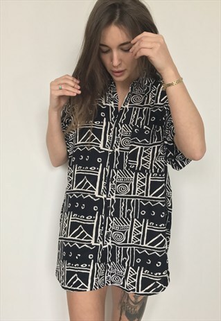 PATTERNED OVERSIZED RETRO VINTAGE UNISEX FESTIVAL SHIRT