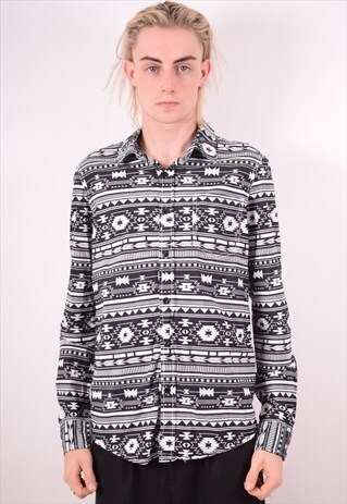 MENS VINTAGE AZTEC SHIRT MEDIUM MULTI 90S
