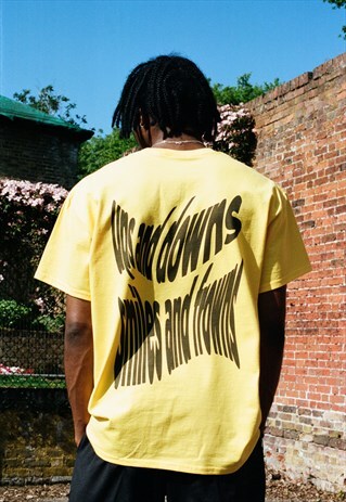 DAISY YELLOW UPS AND DOWNS SMILES AND FROWNS T-SHIRT