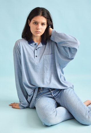 90'S RETRO OVERSIZED DADS LONG SLEEVE JUMPER TOP