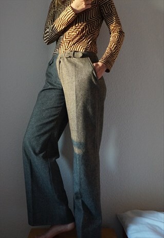 VINTAGE MARELLA WOOL TROUSERS - WIDE LEG PLAID PANTS