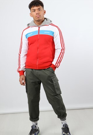 VINTAGE ADIDAS XS WHITE & RED TRACK JACKET