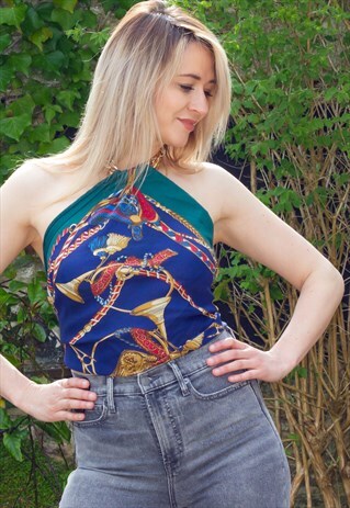 VINTAGE 90'S GOLD CHAIN HALTER TOP