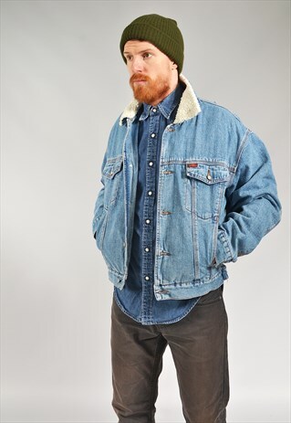 VINTAGE LEE COOPER MID BLUE SHERPA DENIM JACKET