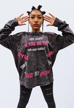 Be Bold 'Slogan' Washed Sweatshirt
