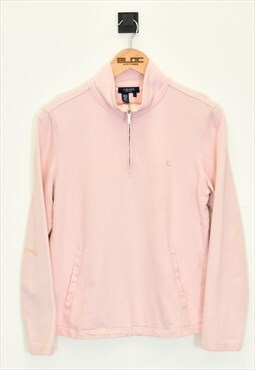 Vintage Chaps Ralph Lauren Quarter Zip Sweatshirt Pink XXSma