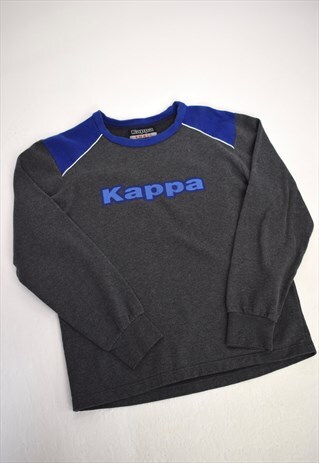 VINTAGE 90S KAPPA GREY BLUE SWEATSHIRT