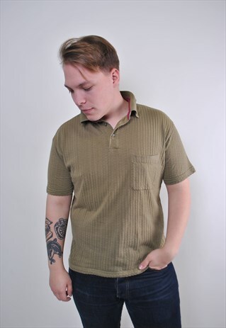 VINTAGE MAN GREEN POCKET POLO SHIRT