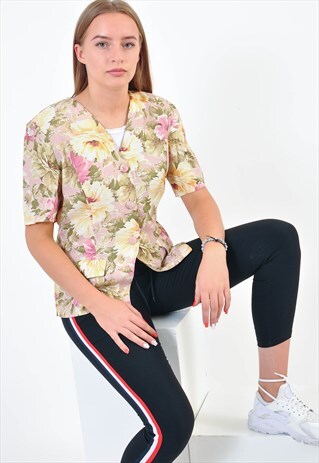 VINTAGE BLOUSE IN FLOWER PRINT