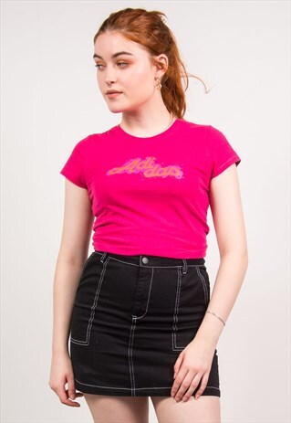 ADIDAS VINTAGE Y2K HOT PINK T-SHIRT