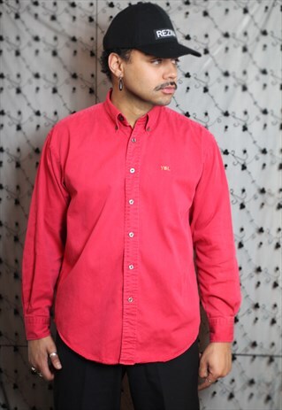 VINTAGE YSL SAINT LAUREN JEANS DENIM RED SHIRT