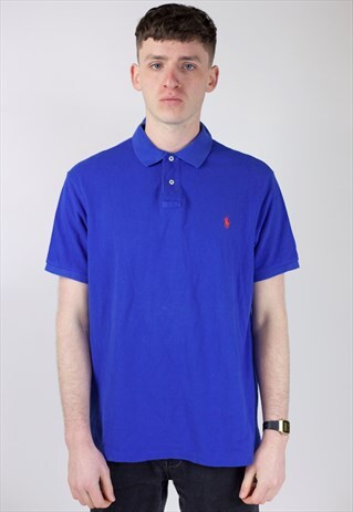 VINTAGE POLO RALPH LAUREN DEEP BLUE POLO SHIRT