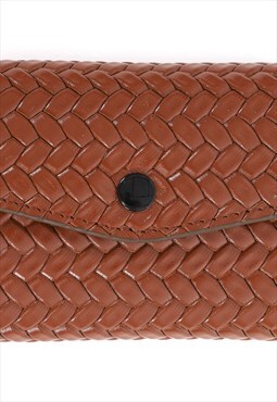 Men's Leather Weave Pattern Wallet - Tan