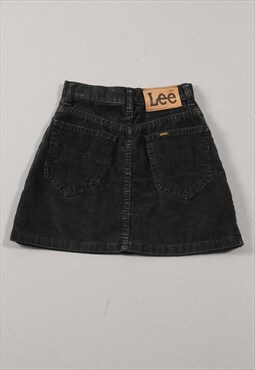 Vintage Lee A Line Skirt in Black Corduroy Mini Skirt W26