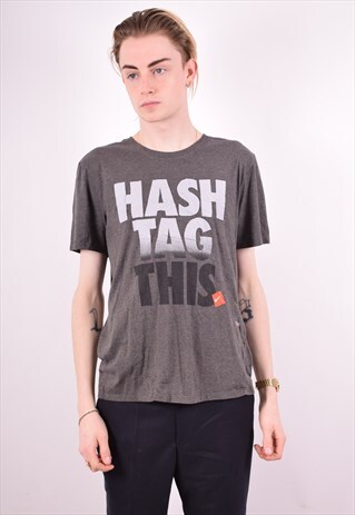 NIKE MENS VINTAGE T-SHIRT TOP MEDIUM GREY 90S