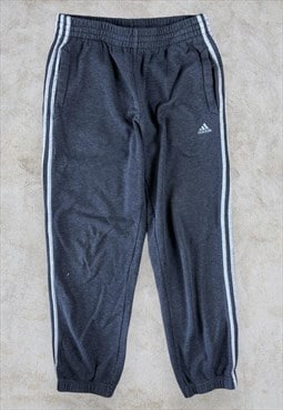 Vintage Adidas Grey Joggers Sweatpants Striped Men's Small