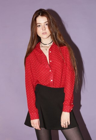 RED RALPH LAUREN POLKA DOT SHIRT