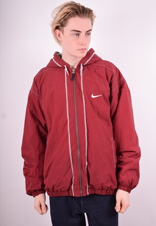NIKE MENS VINTAGE JACKET XL MAROON 90'S