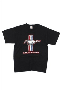 Mustang Black T-Shirt, Fruit of the Loom Heavy Label