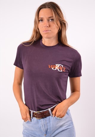 VINTAGE VERSACE T-SHIRT TOP PURPLE