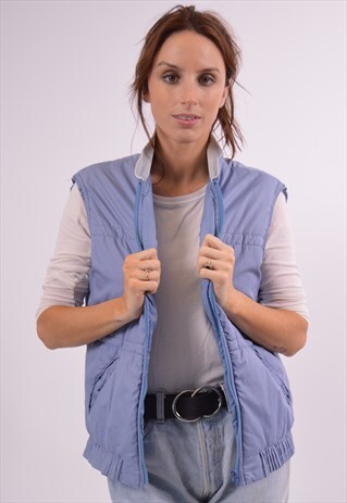 VINTAGE WRANGLER PADDED GILET BLUE