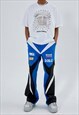 BLUE RACING SPORTY RELAXED FIT PANTS TROUSERS