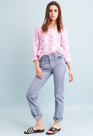 90'S RETRO LEVI'S HIGHWAISTED DENIM STONEWASH STRAIGHT JEANS