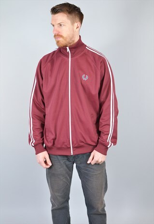 VINTAGE FRED PERRY RED TRACK TOP JACKET