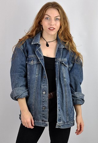 VINTAGE 90S OVERSIZED BLUE DENIM JACKET