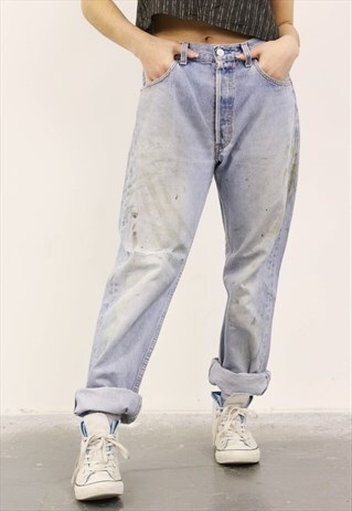 LEVI'S VINTAGE BLUE PAINT 501 MOM JEANS