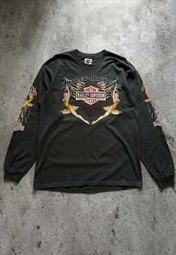 Vintage Harley Davidson Logo Longlseeve Tee Shirt