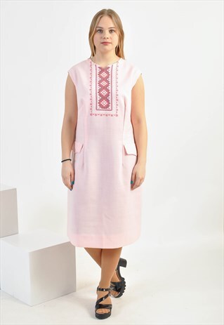 VINTAGE 80S SUMMER DRESS IN PINK